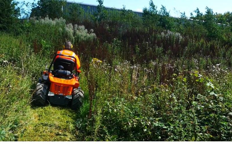 The 4x4 flail mower clearing an overgrown rural section