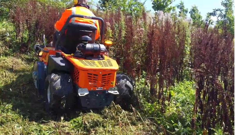 The 4x4 flail mower working through mixed scrub