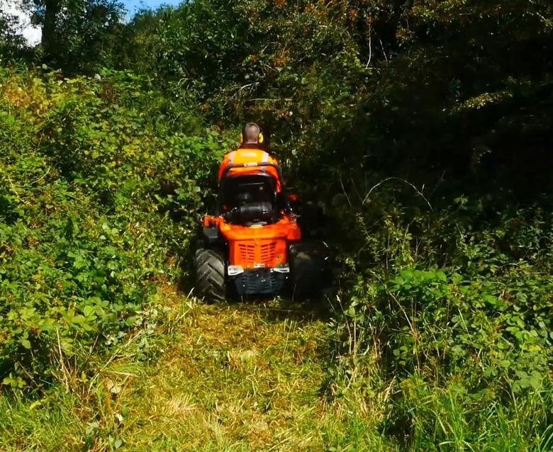 The 4x4 flail mower working through Northland scrub