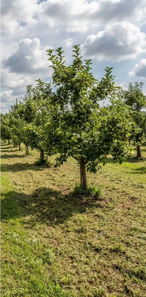 Orchard row after clearing