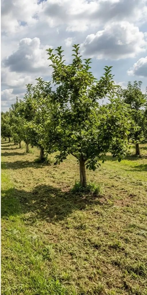 Orchard undergrowth after mowing