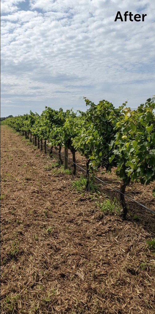 Vine rows after clearing