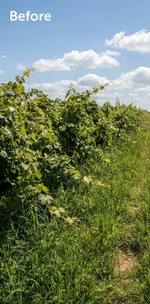 Vine rows before clearing