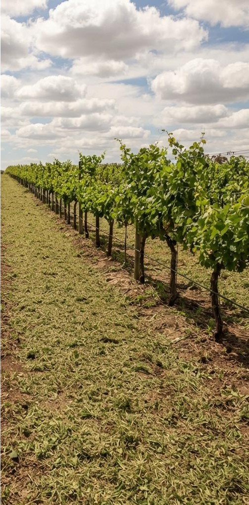 Vineyard row after clearing